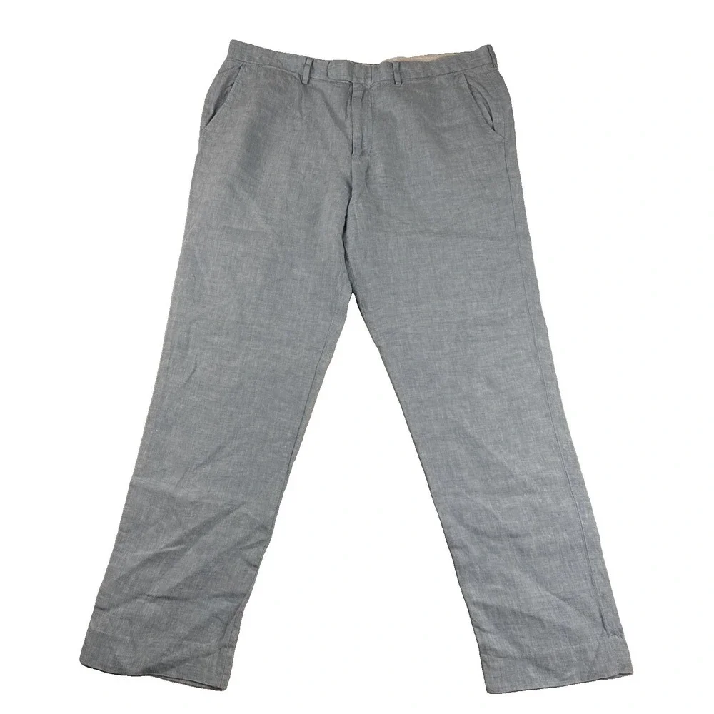J Crew Baird McNutt Irish Linen Mens Light Blue Pants fits 36*30 Lightweight